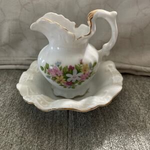 Vintage Lefton Mini Pitcher/Creamer and Bowl